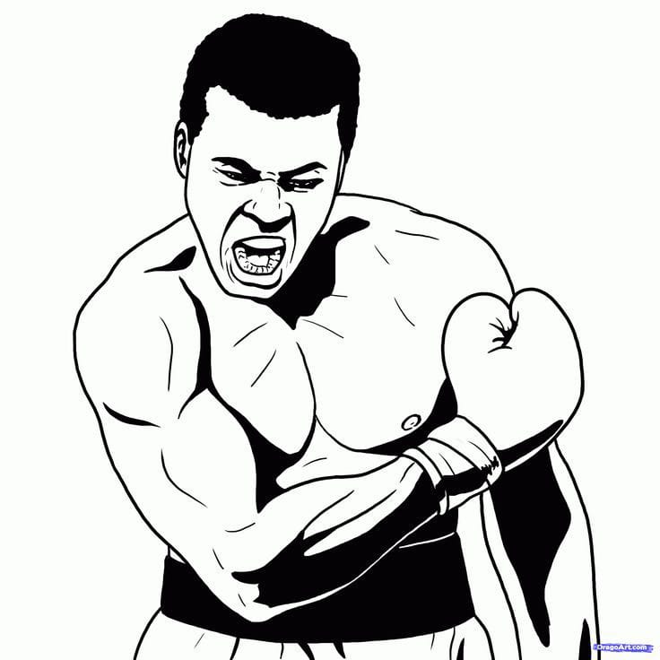 Mohammad Ali Boxer Sticker v3