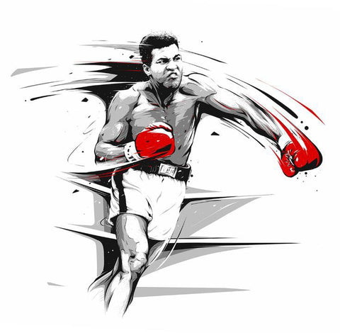 Mohammad Ali Boxer Sticker v4