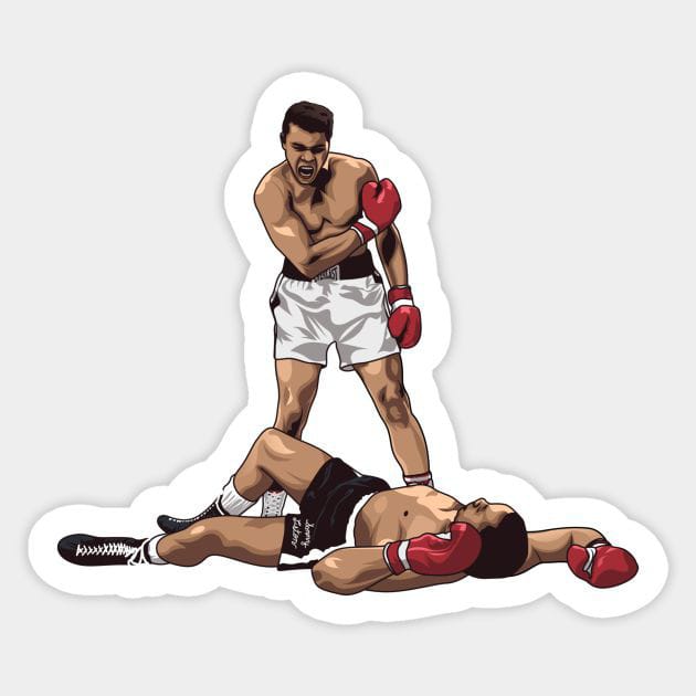 Mohammad Ali Boxer Sticker v5