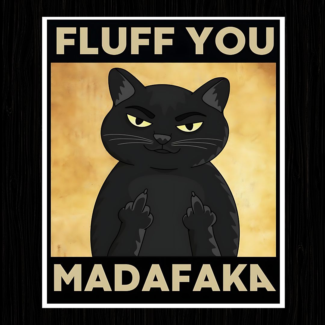 FLUFF YOU MADAFAKA CAT Poster