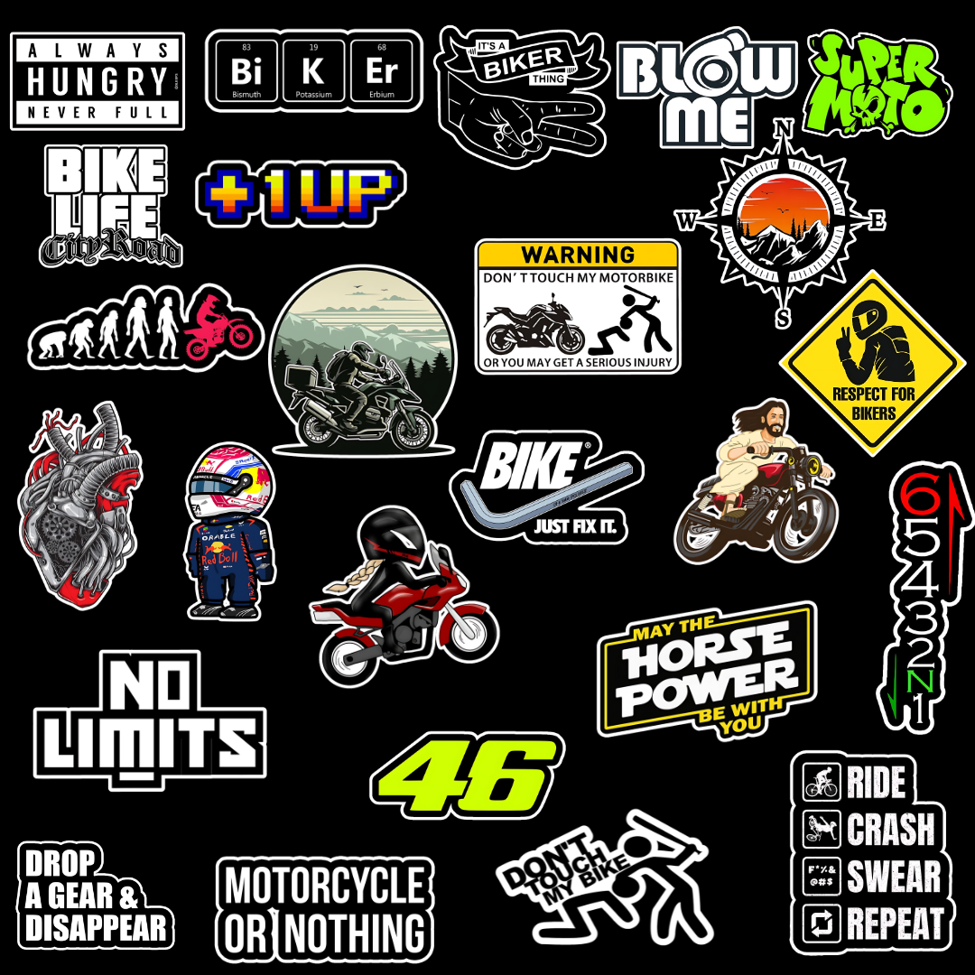 Biker Sticker Combo (25 Stickers)