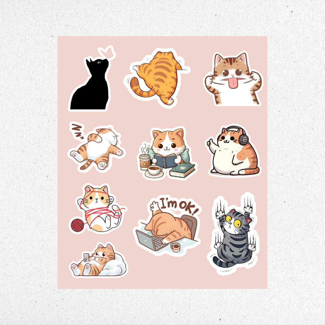 cat mini sticker sheet 1