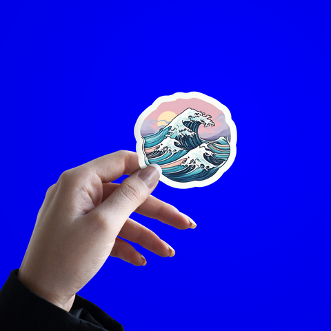 Ocean Waves Round Sticker