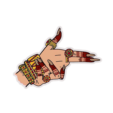 Indian Girl Hand Sticker