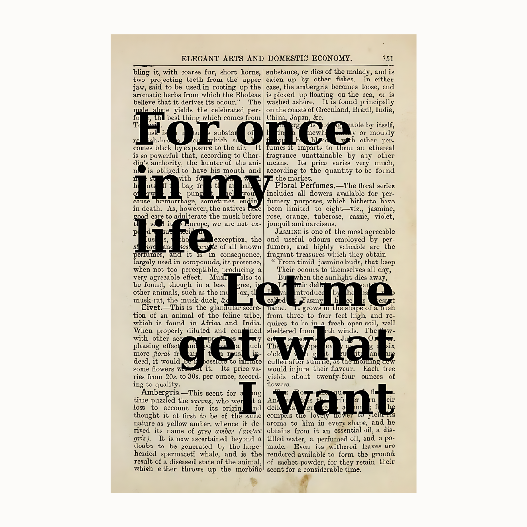 For once in my life let me get what i want poster