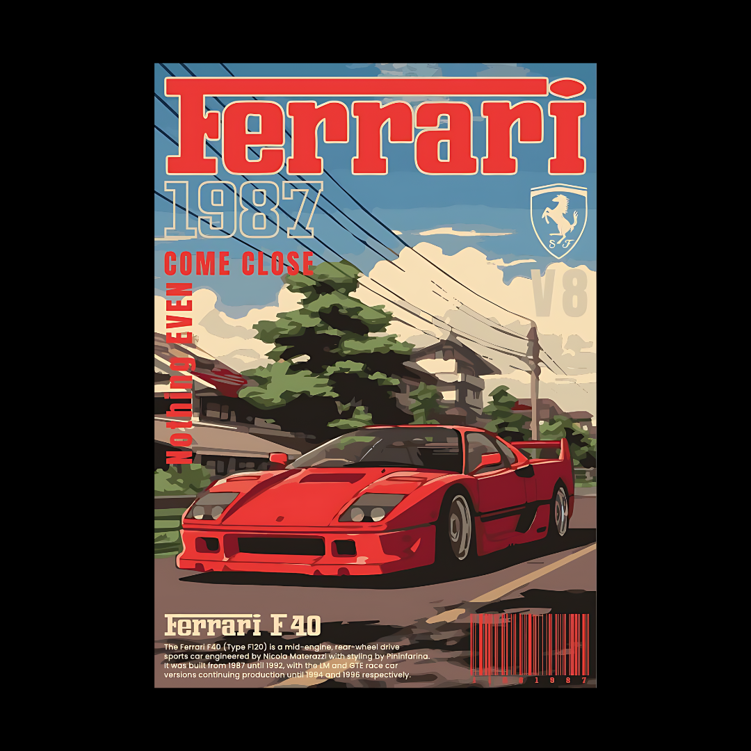 Ferrari 1987 car poster