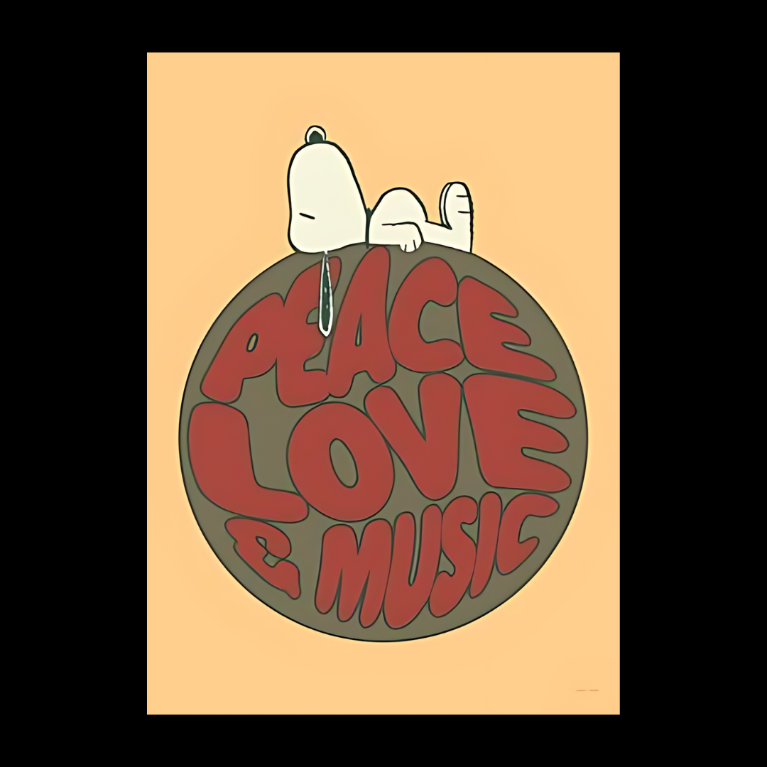 Peace love & music poster